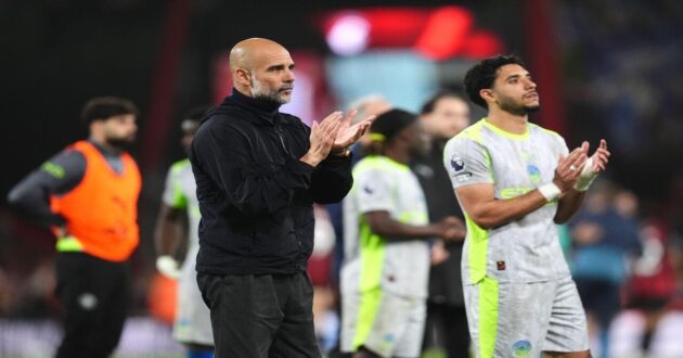 بيب غوارديولا مدرب مانشستر سيتي يتحدث في مؤتمر صحفي