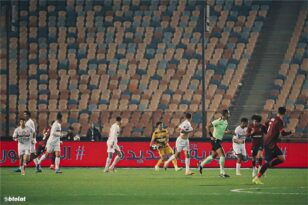 لاعبو الزمالك يحتفلون بالفوز بلقب الدوري المصري