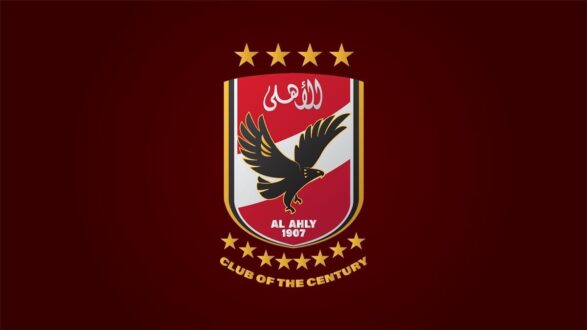 صورة توضيحية لمبنى النادي الأهلي مع شعار النادي
