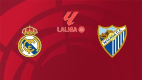 صورة تجمع لاعبي ريال مدريد وملقا في ملعب سانتياجو برنابيو