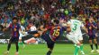 لاعبو برشلونة يحتفلون بهدف أمام راسينج سانتاندير في الدوري الإسباني