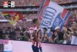 لاعب أتلتيكو مدريد جريمالدو يحتفل بتسجيل هدف ضد ريال مدريد