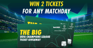 شعار bet365 مع كأس دوري أبطال أوروبا وتذاكر
